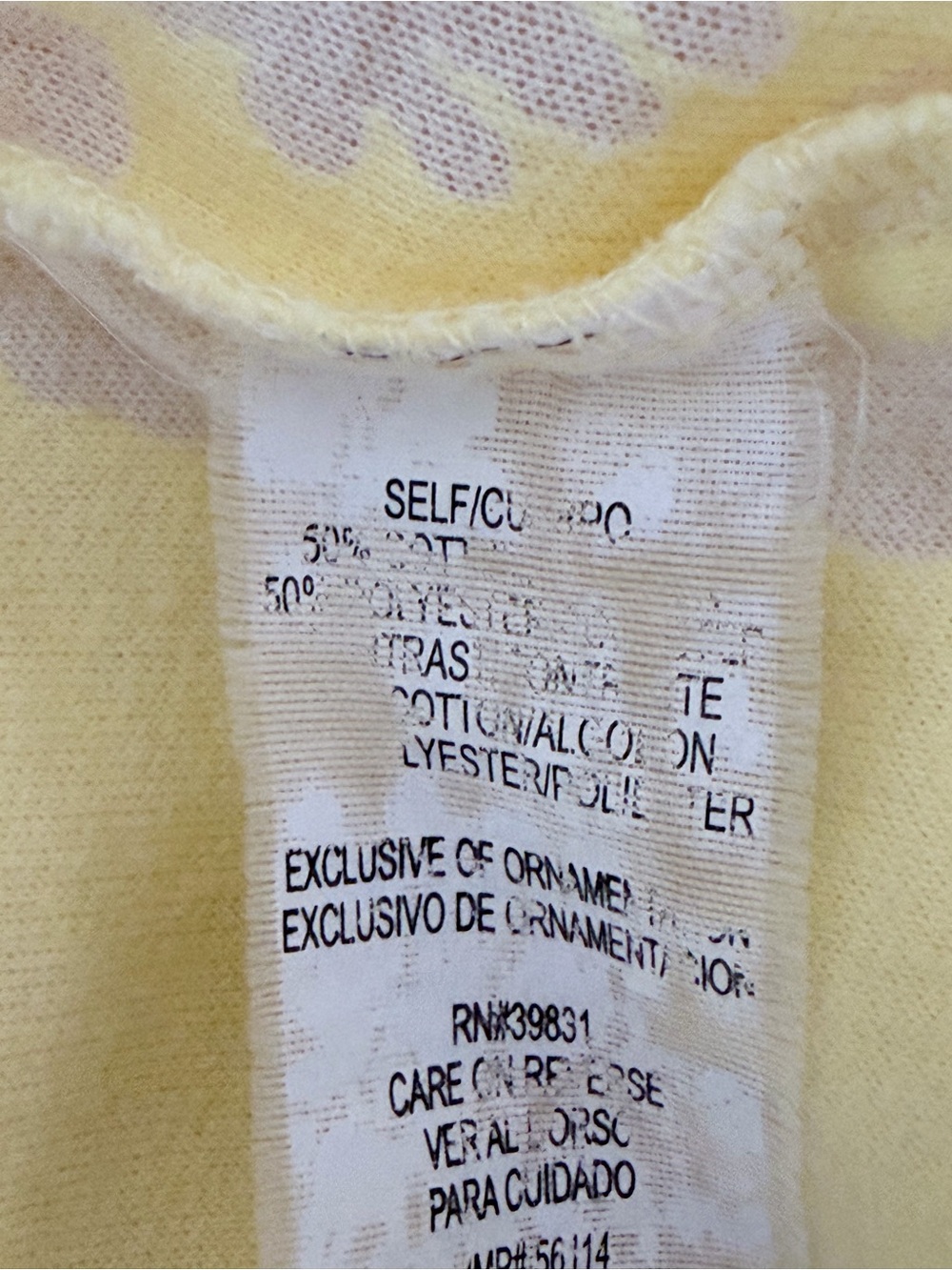 Democracy Yellow Floral Print Long Sleeve Knit Top XL Boho Casual - Picture 7 of 10